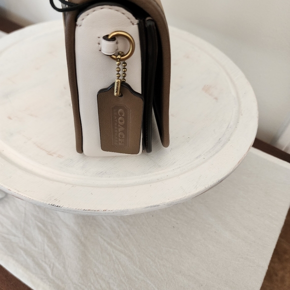 Coach Colorblock Dinky Glovetanned Leather Color: Chalk Multi - Picture 7 of 9